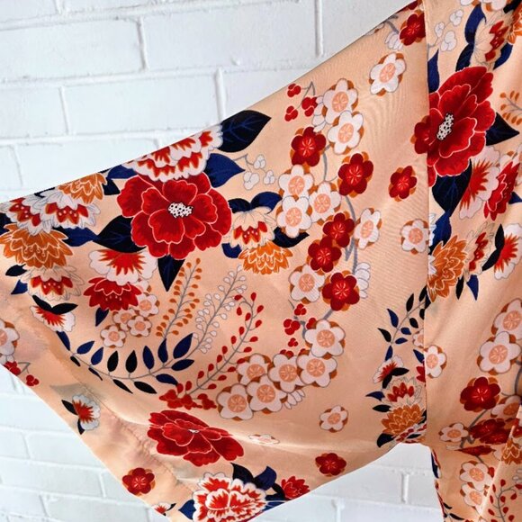 Violet & Claire Floral Kimono Style Jacket/Shirt- Large- Floral Dressing Coat - Picture 6 of 13